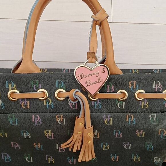 Dooney Bourke Women's Signature DB's Canvas Mini Satchel Bag Brown - Picture 7 of 7